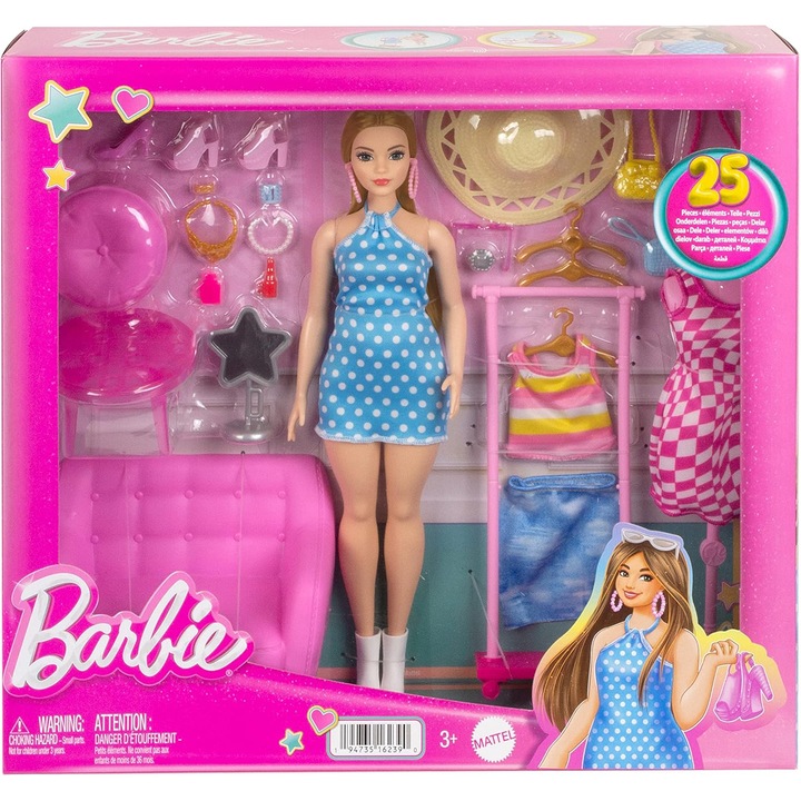 Set de joaca Barbie Ultimate Closet - Papusa si dulap cu haine, mov