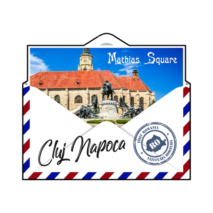 Magnet suvenir gift shop personalizat cu mesaj, romania cluj-napoca, model 99, din lemn