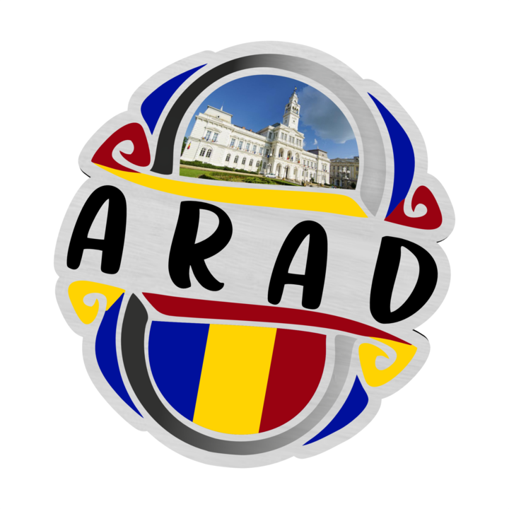 Magnet suvenir gift shop personalizat cu mesaj, romania arad, model 124, din lemn