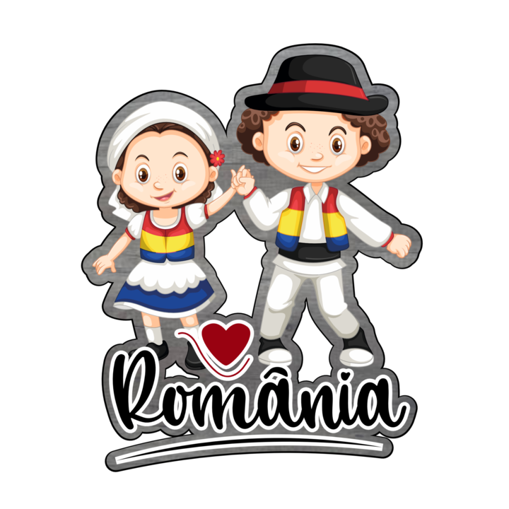 Magnet suvenir gift shop personalizat cu mesaj, romania cuplu traditional, model 125, din lemn