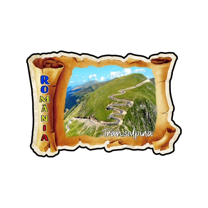 Magnet suvenir gift shop personalizat cu mesaj, transalpina, model 144, din lemn