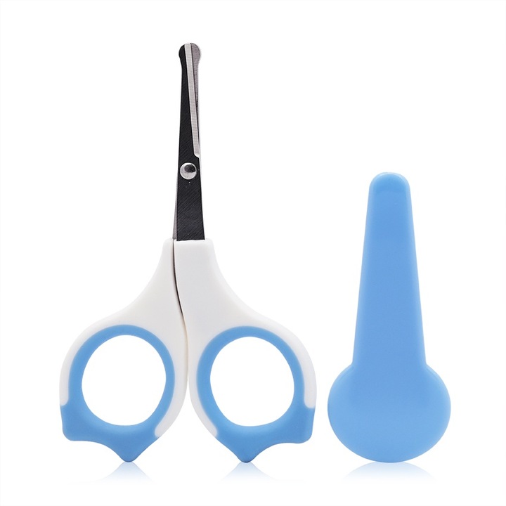 Forfecuta de unghii pentru bebelusi, Lorelli, cu suport de protectie, 0 luni+, Moonlight Blue