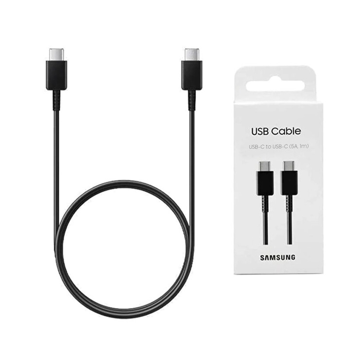 Cablu de date Samsung Type C-Type C, 5A, 1 m, Negru