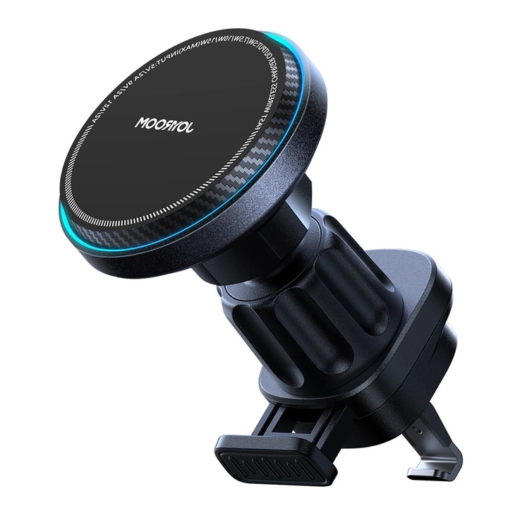 Стойка за кола за телефон Joyroom с 15W индуктивно зарядно и вентилатор, черна, JR-ZS387