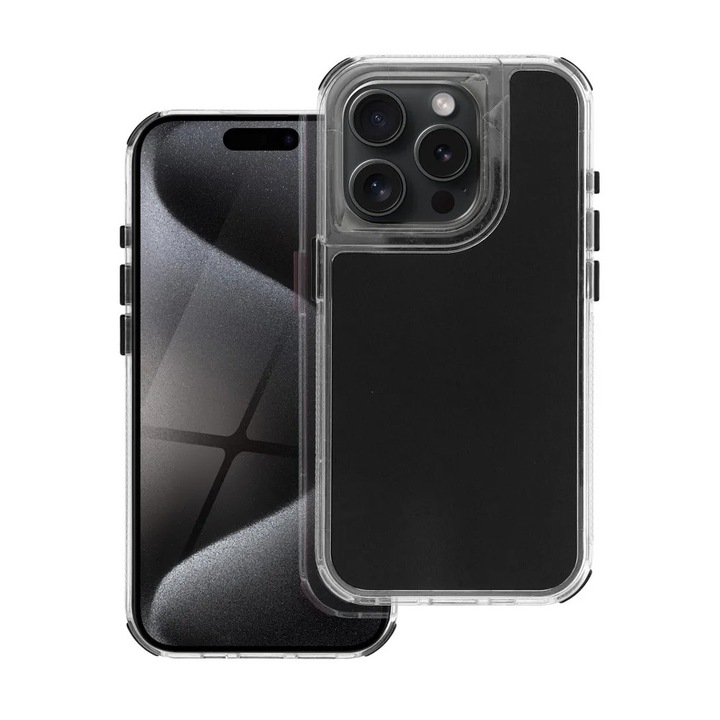 Husa ArrayEX pentru Apple iPhone 16 Pro, OPTIM SOLUTION, AntiShock, Straturi Multiple pentru Protectie Extra, Negru