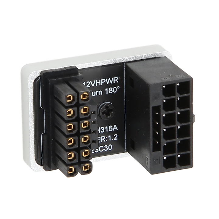 Adaptor GPU PCIe 16P la 16P, Bizaical, 600W, unghi de 180 grade, aluminiu, pentru desktop