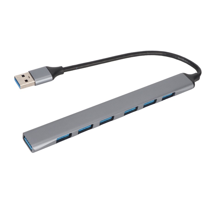 7 в 1 USB хъб 1 USB 3.0 порта 6 USB 2.0 порта USB докинг станция за USB флаш устройство Безжична мишка Клавиатура Лаптоп PC