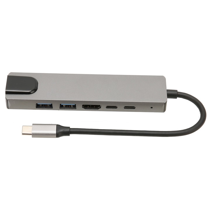 USB C към Ethernet хъб 6 в 1, Mmgoqqt, 4K, 87W, алуминий