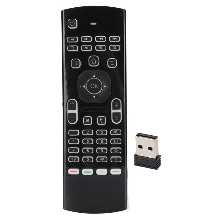 Air mouse/дистанционно управление, Mmgoqqt, безжично 2,4 GHz, черно, преносим размер