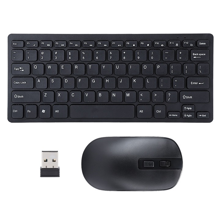 Tastatura Bluetooth fara fir, 10 inch, acumulator reincarcabil, albastru fumuriu