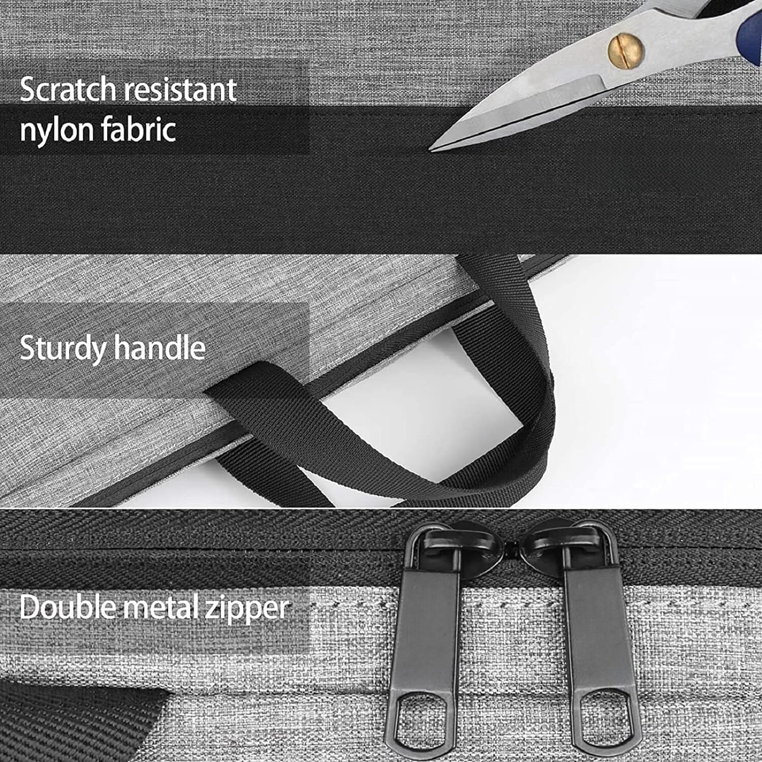 Geanta pentru laptop de 15,6 inchi, servieta pentru laptop, tesatura EVA impermeabila, capacitate mare, design subtire, unisex, 40x5x28,5 cm, gri