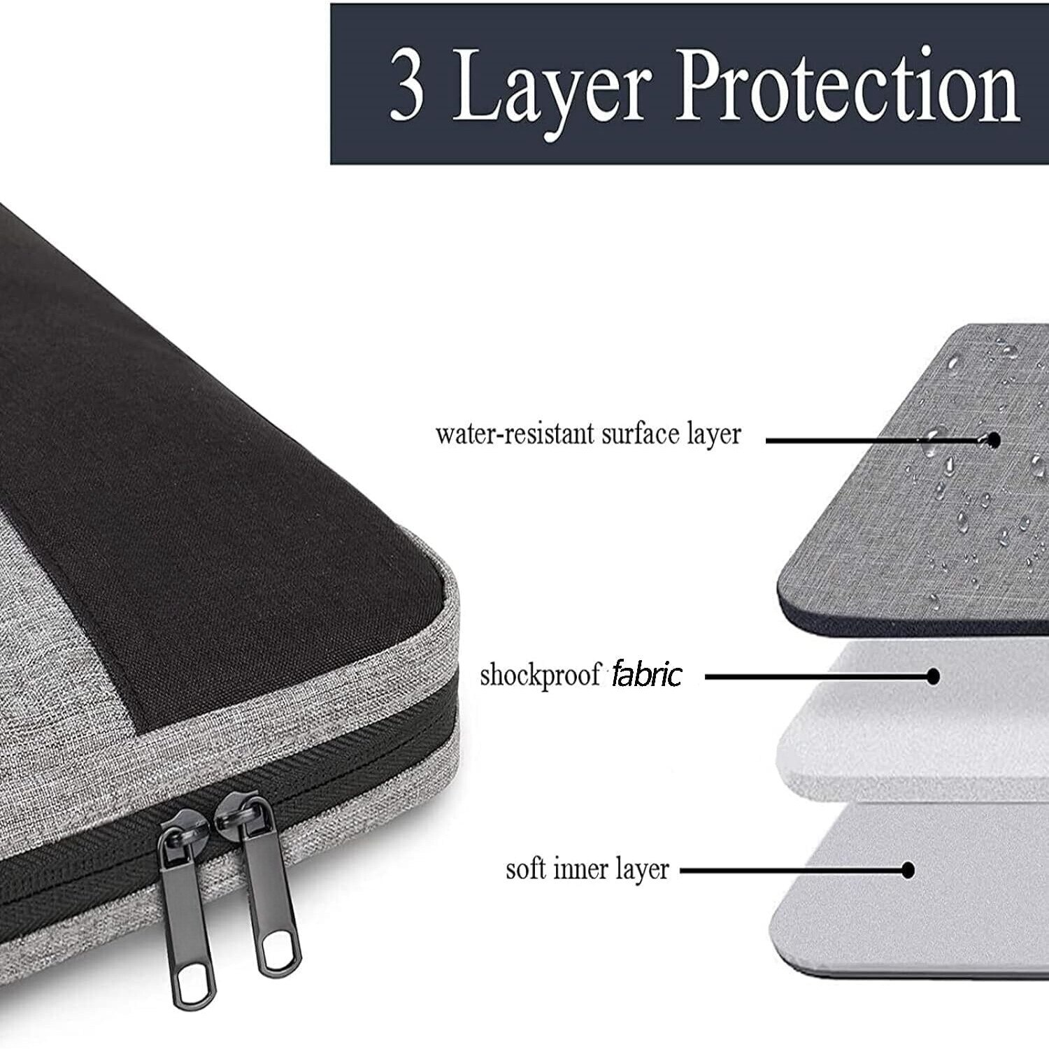 Geanta pentru laptop de 15,6 inchi, servieta pentru laptop, tesatura EVA impermeabila, capacitate mare, design subtire, unisex, 40x5x28,5 cm, gri