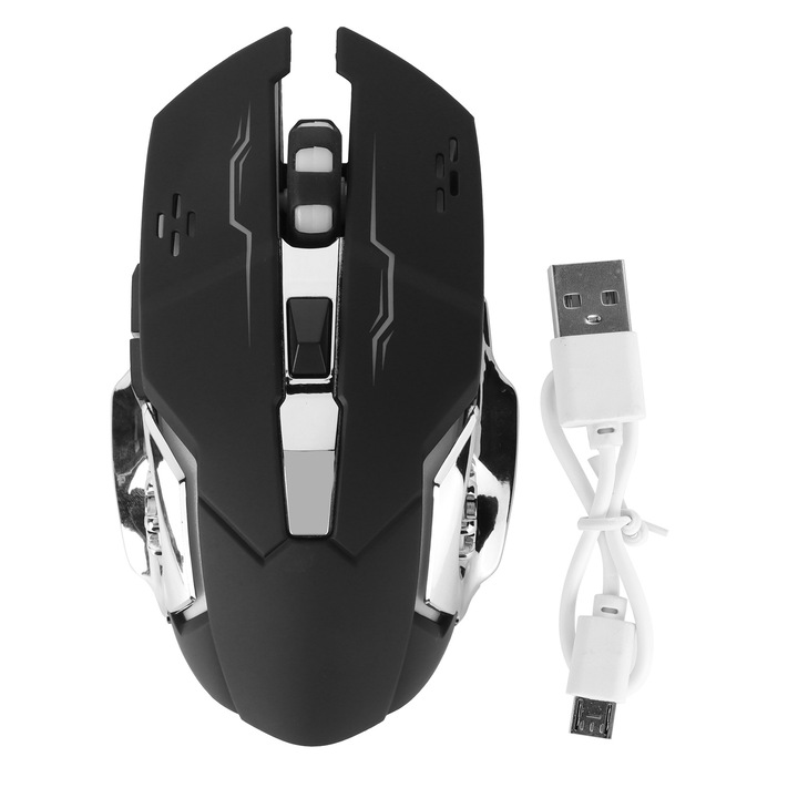 Mouse gaming Jormftte, TSG550PRO, RGB, alb, 12.65x6.8x4.03cm