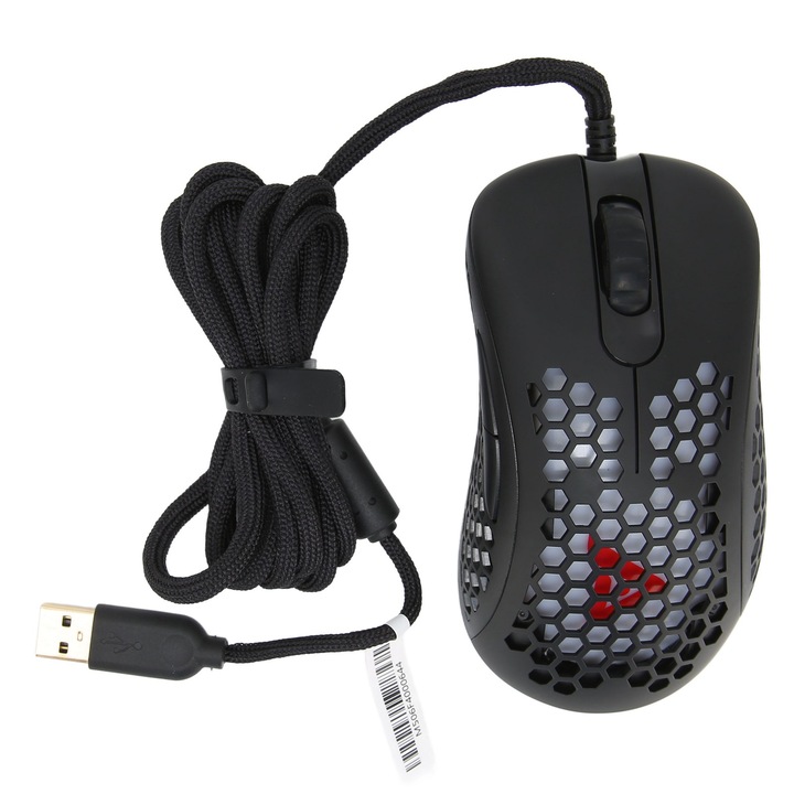 Mouse gaming Jormftte, model M506, 400-6200 DPI, alb