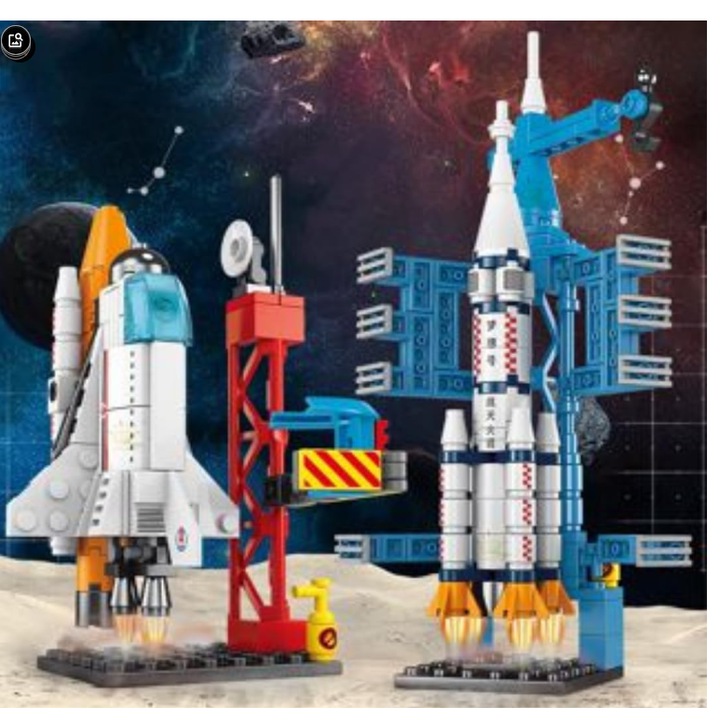 Set de blocuri de constructie WALALLA, racheta spatiala, 979 piese, plastic, pentru 6 ani+