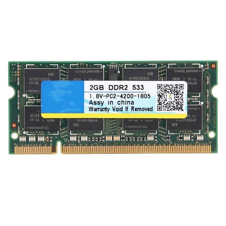 Laptop RAM memória 2GB DDR2 533MHz 200 Pin, Mmgoqqt, nagy teljesítmény, Intel/AMD kompatibilis