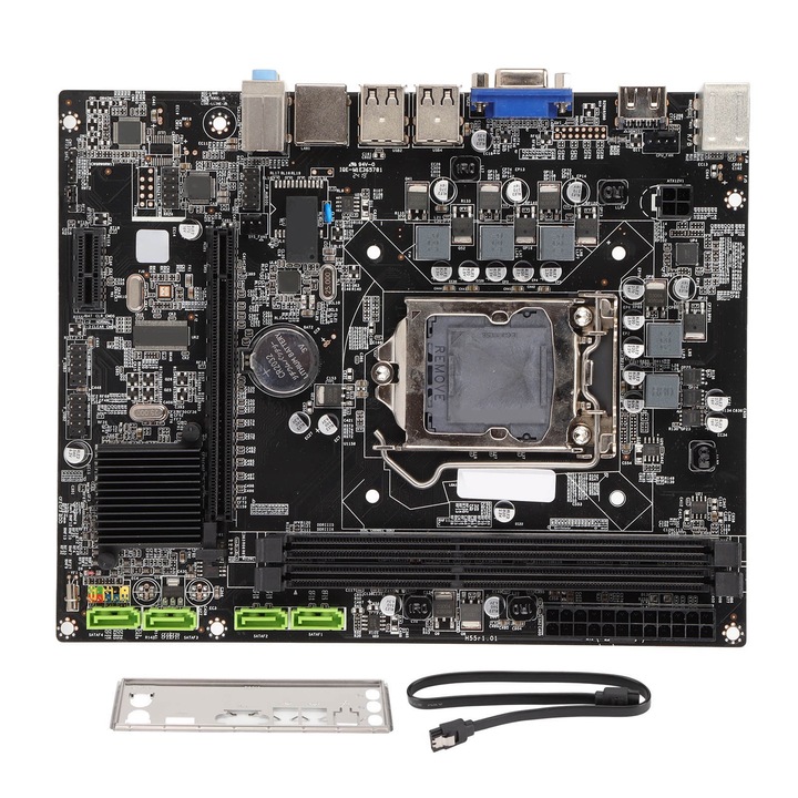 Дънна платка Mmgoqqt H55, поддръжка на DDR3, VGA интерфейс, 4 USB, за LGA 1156 процесори