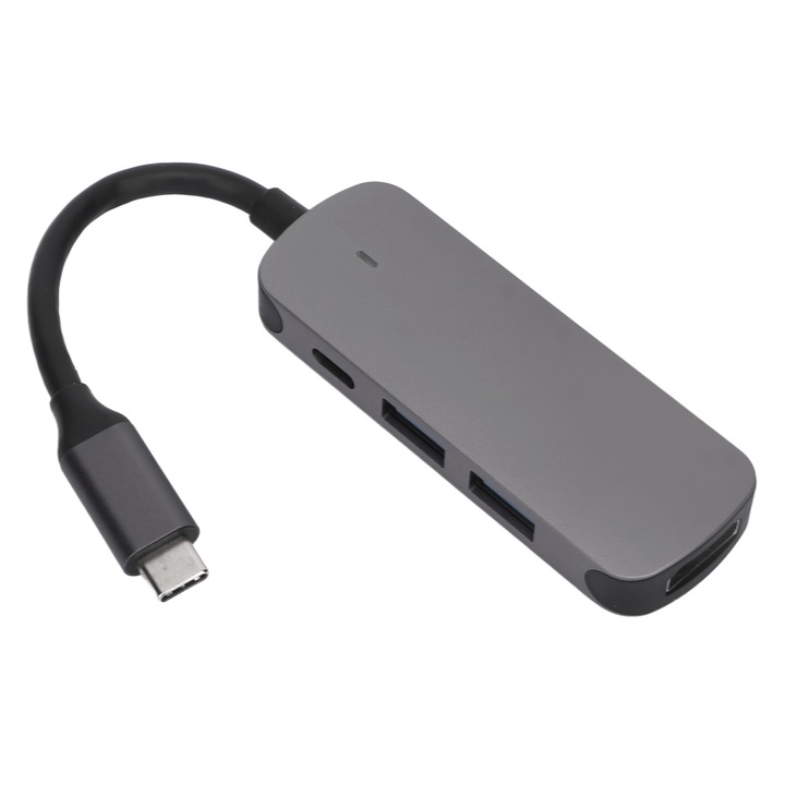 USB C хъб, 4 в 1, Mmgoqqt, бързо зареждане, сив