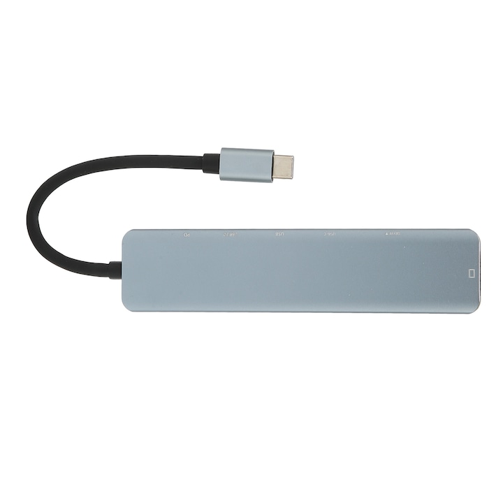 7-в-1 докинг станция, Mmgoqqt, сплав, 4K30 Hz, USB C, сива