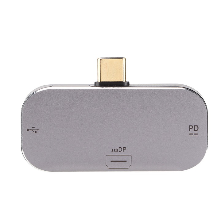 Докинг станция Mmgoqqt 3 в 1, тип C, Mini DP, USB A, 100W, 4K, преносима