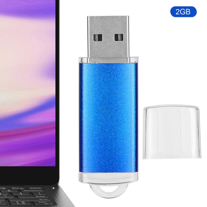 Jormftte 2 GB-os USB pendrive, alumíniumötvözet, USB 2.0, kék
