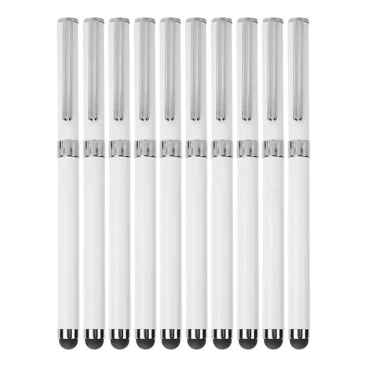 10 darab 2 az 1-ben kapacitív tollkészlet, Jormftte, fehér, fekete