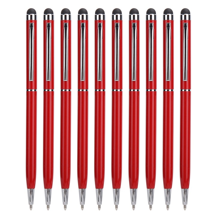 10 darabos 2 az 1-ben fém érintőképernyős ceruza készlet kapacitív képernyőkhöz, Jormftte, többszínű, 10 cm