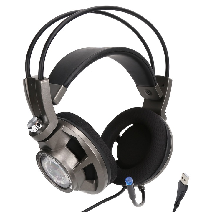 Microfon pentru casti Somic, montat pe cap, pe 7.1 canale, principala transmisie prin USB, lumina roz pentru jocuri de sport electronic Roz