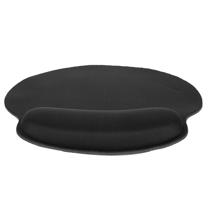 Mouse Pad Zeaicos, Negru, Material Spuma cu Memorie, Suport pentru Incheietura