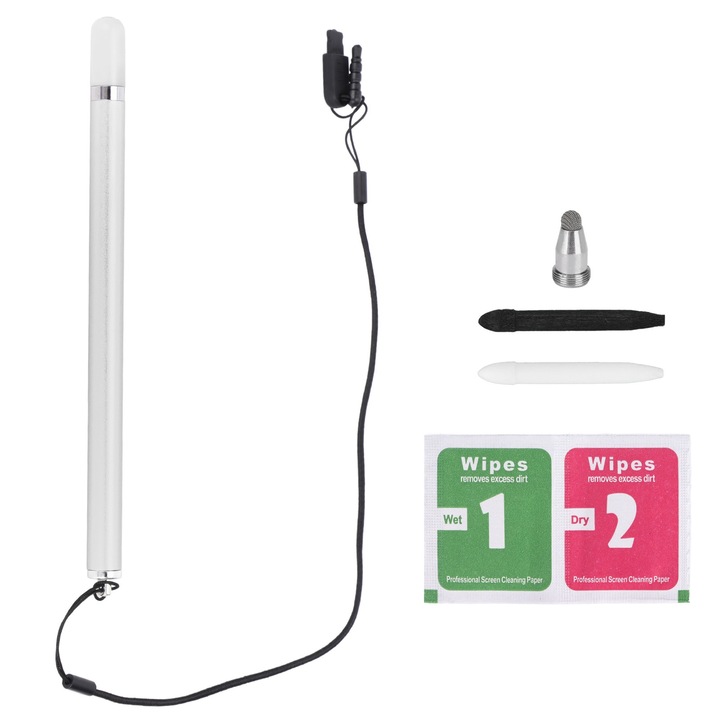 Jormftte kapacitív ceruza, nagy érzékenység, puha hegy, kopásálló, ezüst