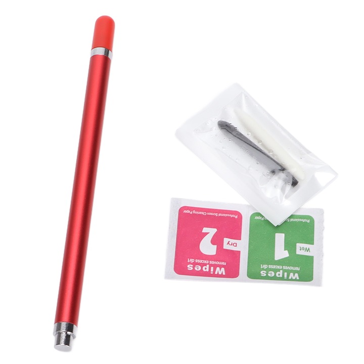 Stylus toll, Jormftte, alumínium, szálas hegy, piros, 2 cserélhető heggyel