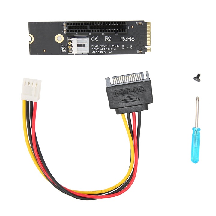 Разширител за карти NGFF към PCI-E, 4pin към 15pin, IT аксесоари