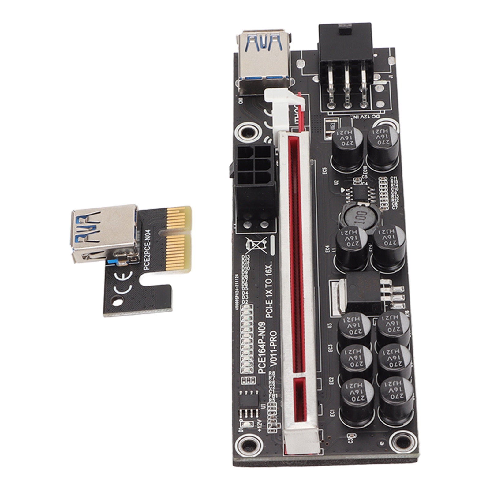 Адаптер PCIE Riser 1x към 16x 10 кондензатора Riser адаптерна карта с 0 ...