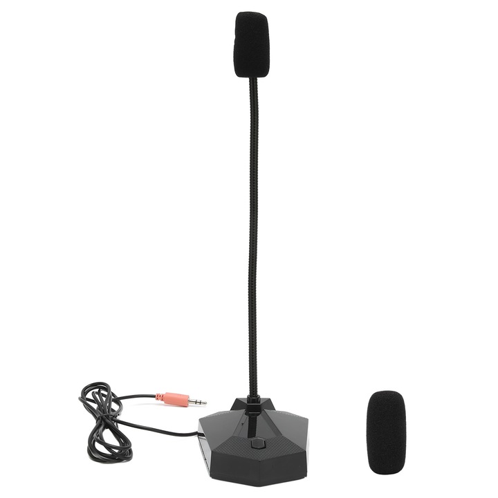 Jormftte PC mikrofon zajcsökkentővel, rugalmas, 360°-os felvétel, laptophoz és asztali számítógéphez