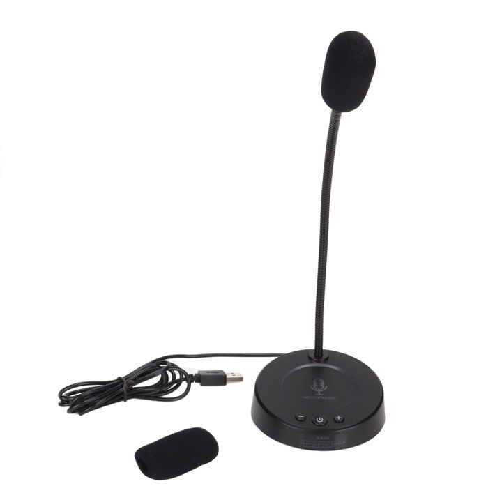 Jormftte asztali mikrofon, USB, zajcsökkentő, RGB, fém