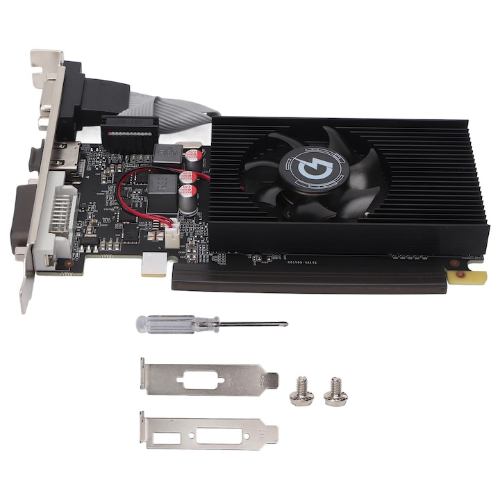 Placa video Jormftte 4GB GDDR3, 64Bit, 954MHz, 3 interfete de iesire, Plug and Play