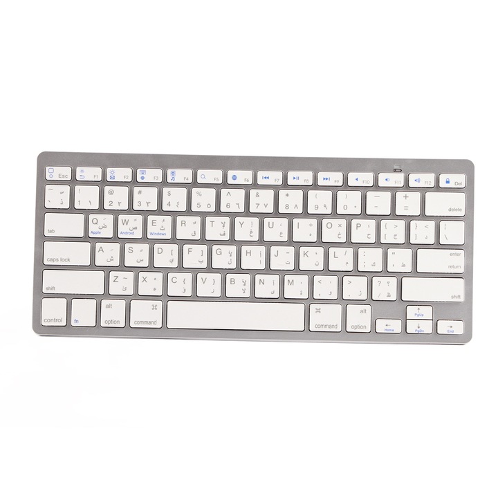 Tastatura wireless Bluetooth Jormftte, 10 inch, neagra, ultra-subtire, cu touchpad, portabila