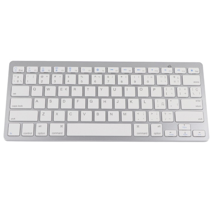 Tastatura wireless Jormftte mini 78 taste ultra subtire portabila alba, compatibila cu iOS, Android, Windows