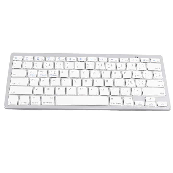 Tastatura mecanica Jormftte 104 taste, comutatoare albastre, iluminare RGB, rezistenta la zgarieturi, alb-gri
