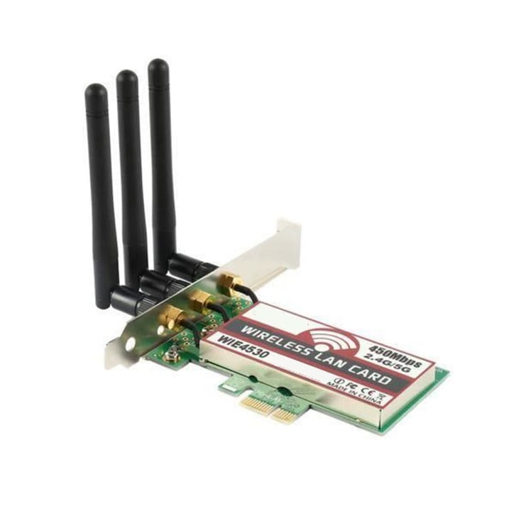 Placa de retea wireless, Jormftte, model W87B, 150Mbps, 3.5dBi, neagra, USB