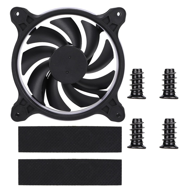 Jormftte FR601 PC ventilátor RGB világítással, piros, 3Pin, hatékony hűtés