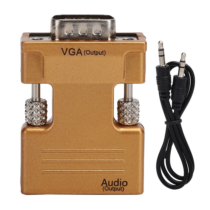 Nagyfelbontású multimédiás interfész, Jormftte, HDMI-VGA, 15 tűs, kompakt kialakítás, ABS/alumíniumötvözet