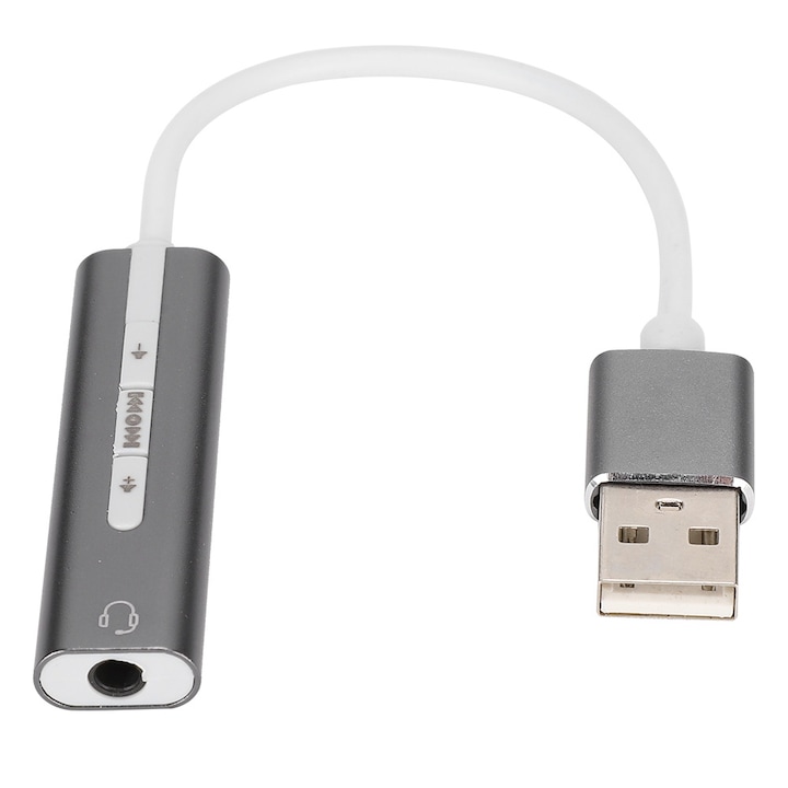 Placa de sunet USB Jormftte 7.1, suport pentru microfon si casti, plug and play