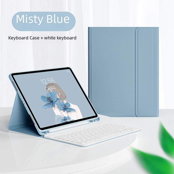 Калъф за таблет Mmgoqqt с Bluetooth държач за клавиатура и мишка, защита, син, за iPad 10.2/10.5/Air3/Air4/Air5, комплект