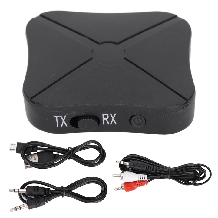 Jormftte 2 az 1-ben vezeték nélküli adapter, hordozható, könnyű, széles körű kompatibilitás, fekete