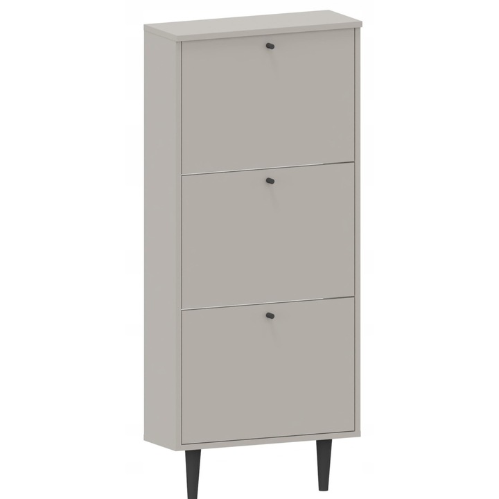 Pantofar, MATKAM, DOTTI 530, 55x21x129 cm, 3 Usi, 3 Compartimente, 6 Perechi, Laminat, PAL, Bej