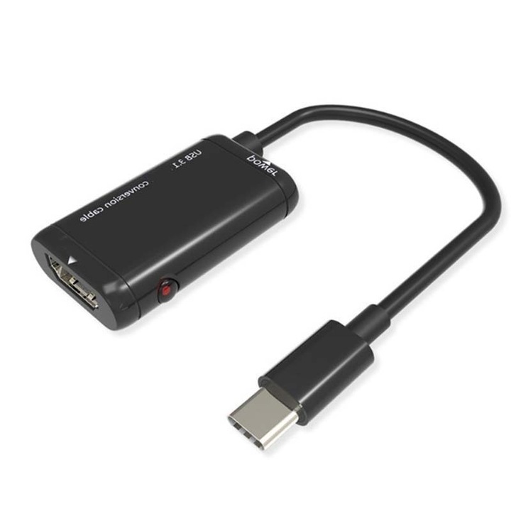 Jormftte Type C USB 3.1 apa–1080P HDMI anya videó adapterkábel, fekete, 1m