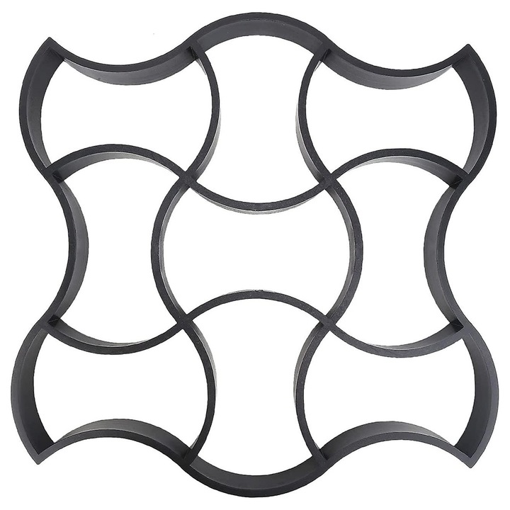 Sablon GREATON Tip Matrita Pentru Turnat Pavaj Din Beton, Imitatie Piatra Decorativa Naturala, Reutilizabila, Material Rezistent, 49.5 x 49.5 x 4.5 cm, Model 7