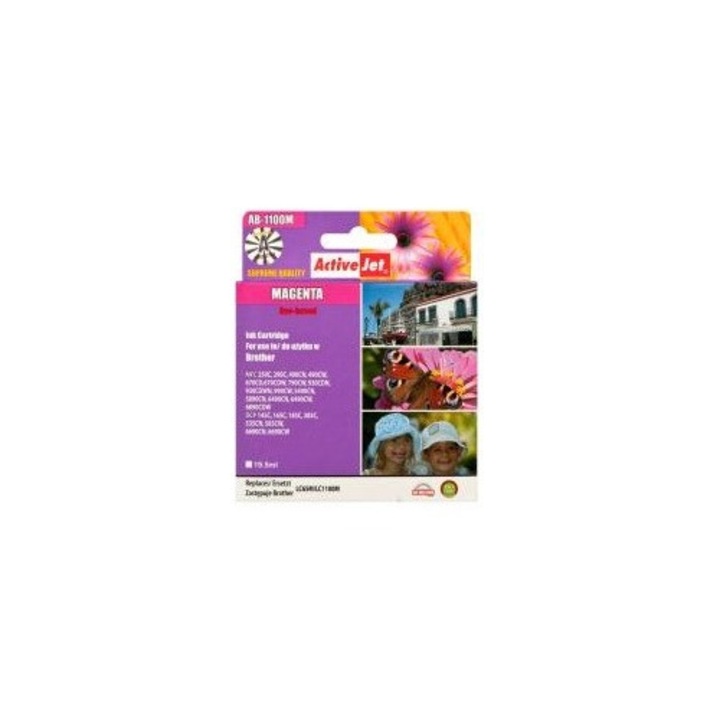 ActiveJet (Brother LC1100M,LC980M) Tintapatron Magenta (368801)