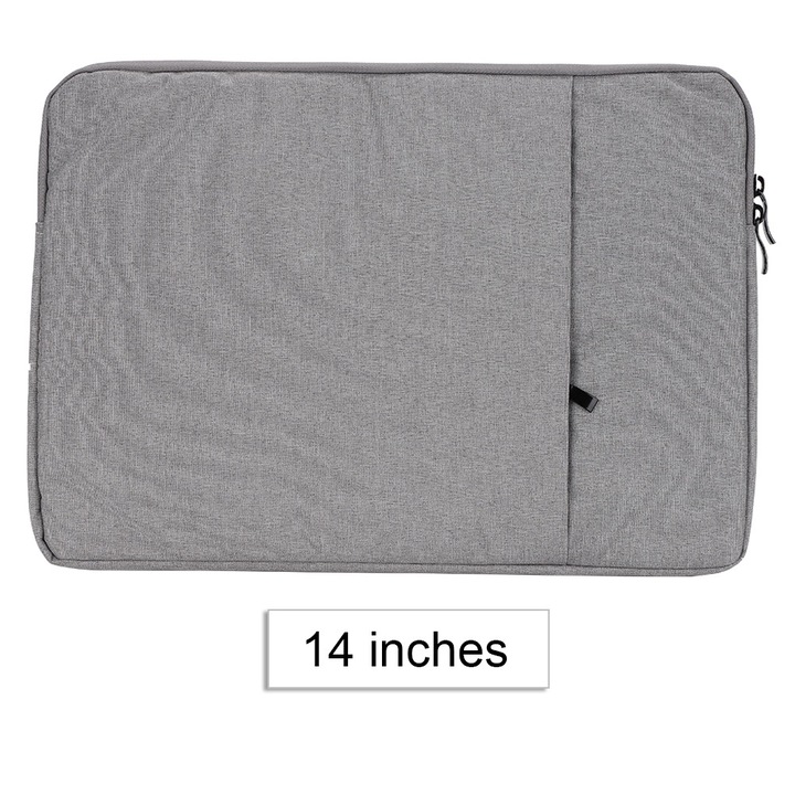 Jormftte laptoptáska, 2 rétegű, nagy kapacitású, nylon + velúr, világosszürke, 14 hüvelykes
